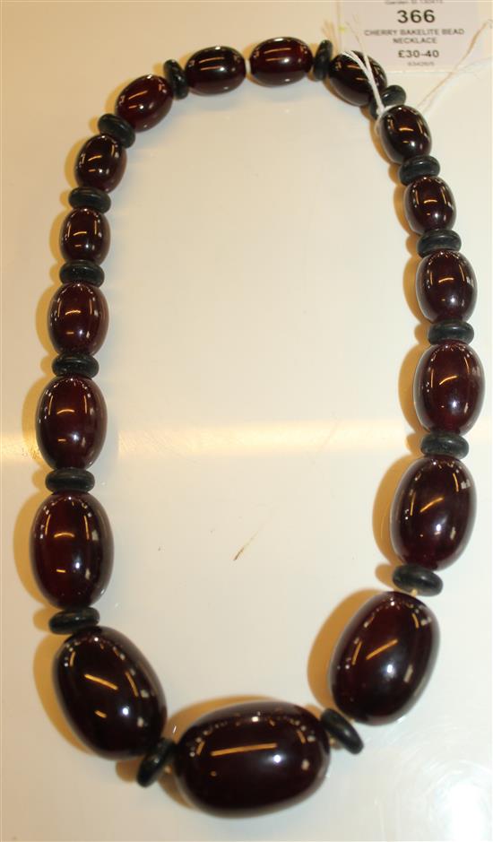 Cherry bakelite bead necklace